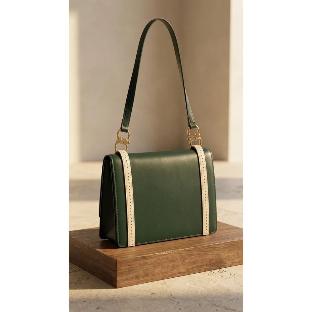 Charles Jourdan Forest green Leather Bag Dark Green | Sz OS